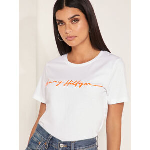 Tommy Hilfiger dámské bílé tričko Annie - XL (YBR)